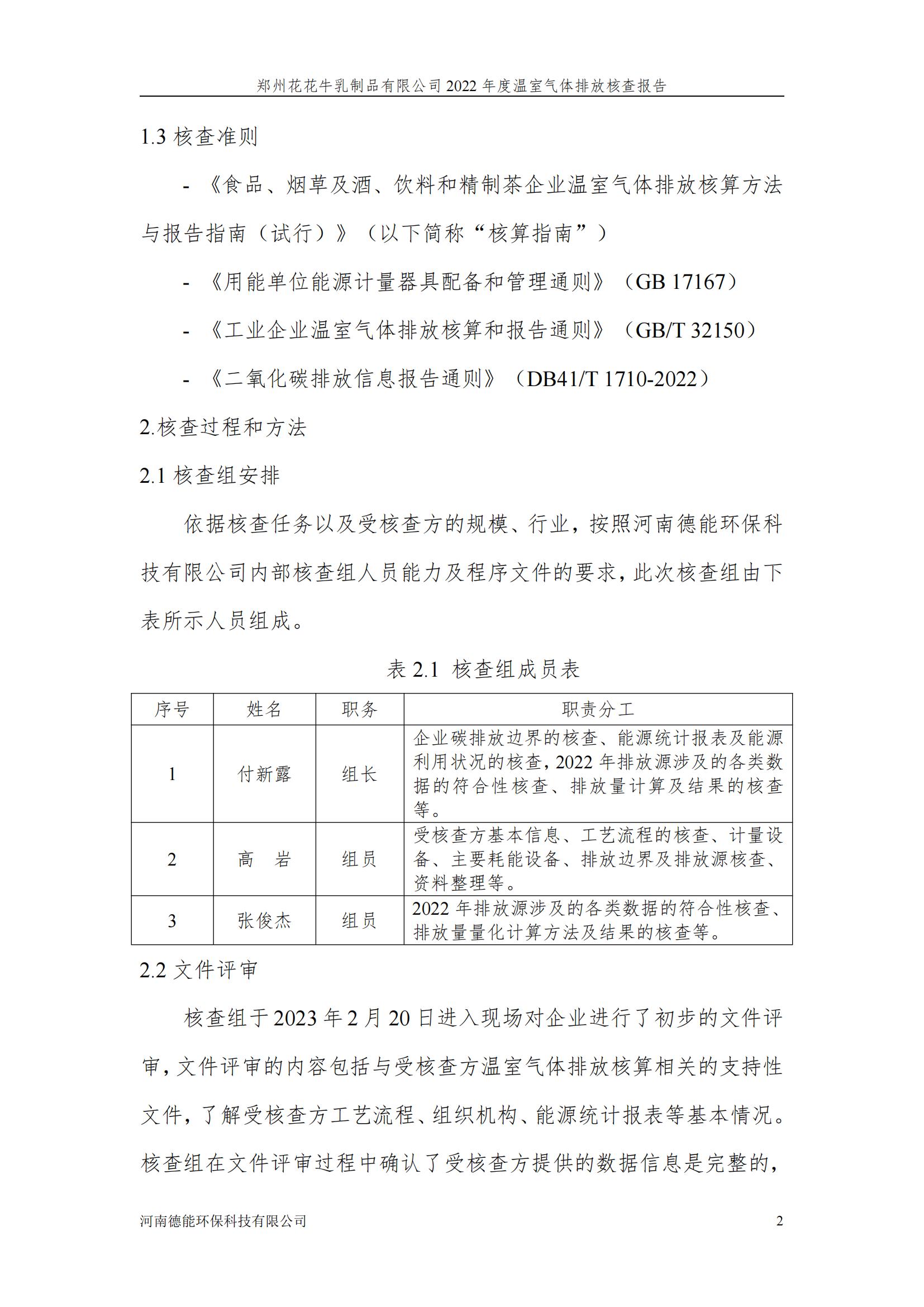 《郑州万象城（中国）乳制品有限公司2022年度温室气体排放核查报告》公示